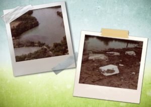 Photos of Lake Gibson and the concrete blocks Leslie Mahaffey's remains were incased in where Bernardo and Homolka dumped her body.