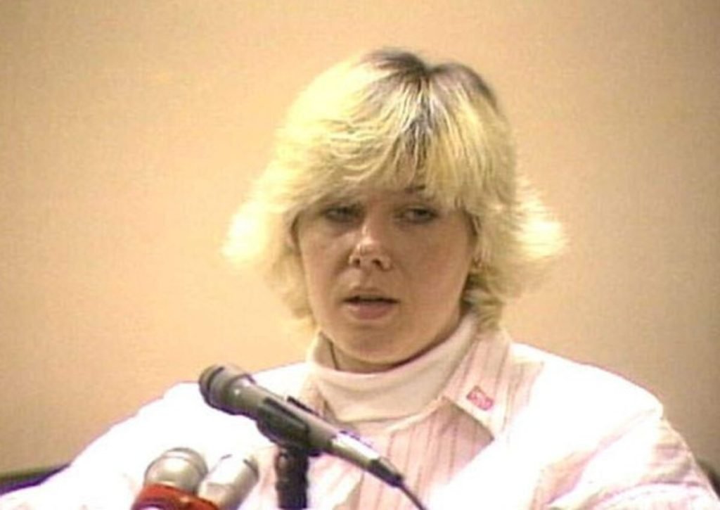 Cathy Wood offering her testimony in court